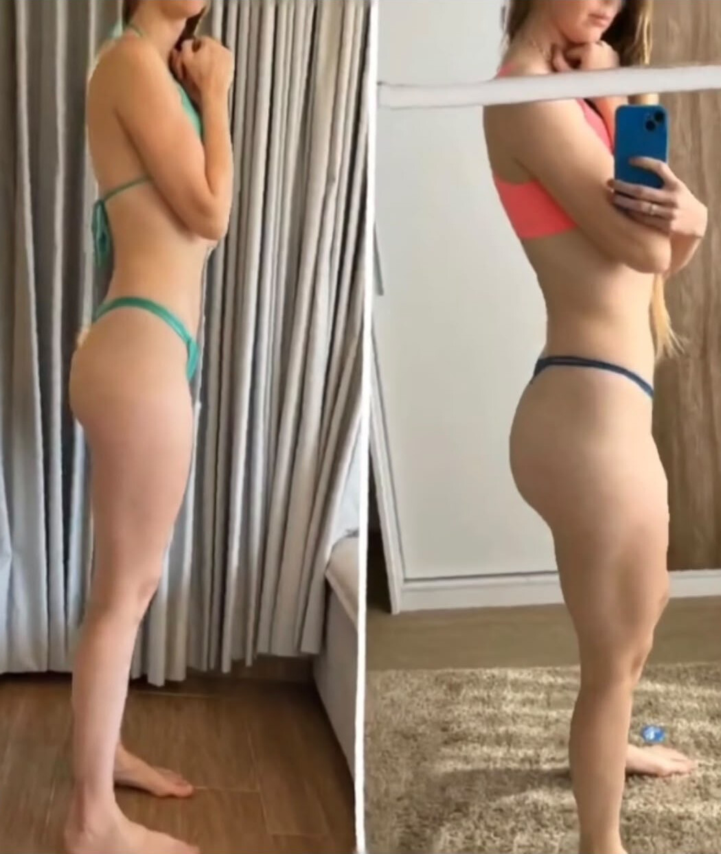 Comparação visual real 4, com início à esquerda e evolução à direita